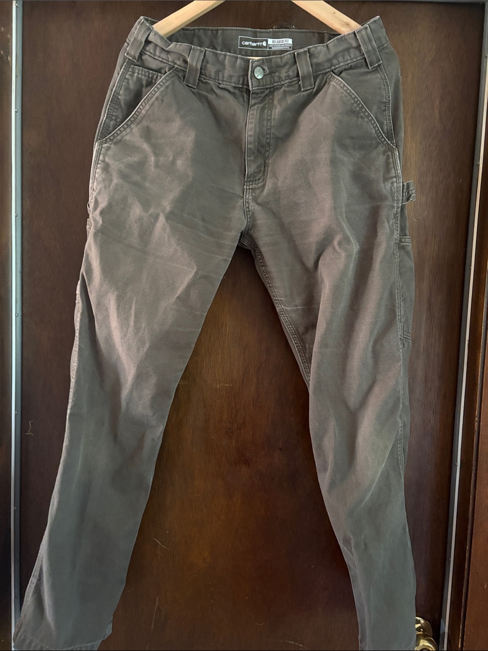 Carhartt BN0324-M Relaxed Fit Twill Utility Work Pants Gray/Olive Green